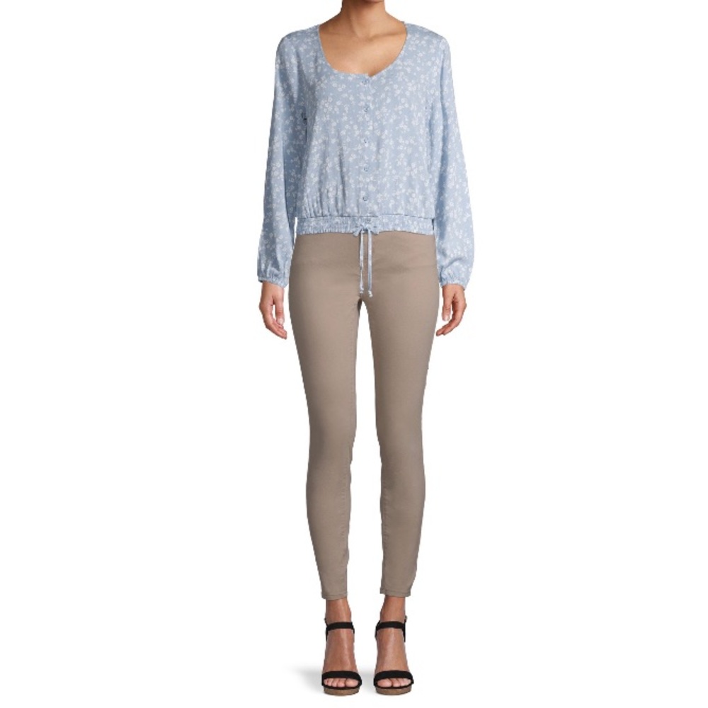 No Boundaries Floral Long Sleeve Scoop Neck Blouse